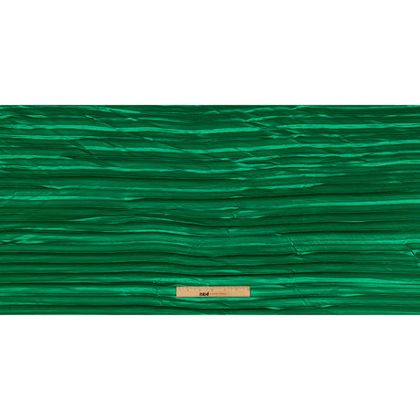 Pleated Stretch Satin - Grass Green - Andreas Collection