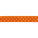 Orange and White Polka Dot Satin Ribbon - 0.375"