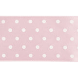 Baby Pink and White Polka Dot Satin Ribbon - 1.5"