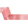 Flamingo and White Polka Dot Satin Ribbon - 1.5"