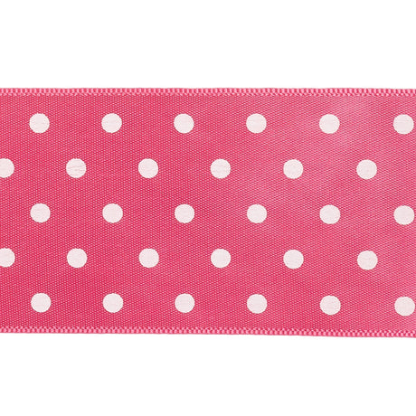 Hot Pink and White Polka Dot Satin Ribbon - 1.5"