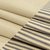 Natural and Blue Bonded Ticking Stripe Twill and Speckled Cotton Twill