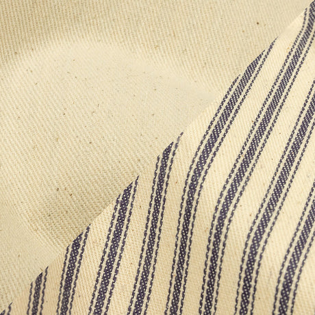 Natural and Blue Bonded Ticking Stripe Twill and Speckled Cotton Twill