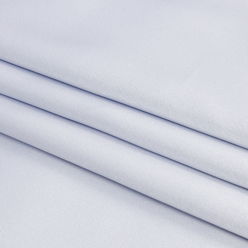 Pastel Blue Silk and Polyester Crepe Back Satin