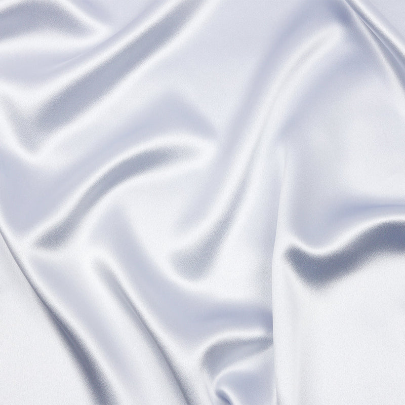 Pastel Blue Silk and Polyester Crepe Back Satin