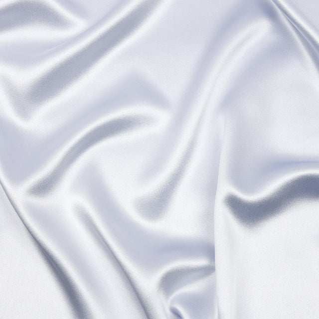 Pastel Blue Silk and Polyester Crepe Back Satin