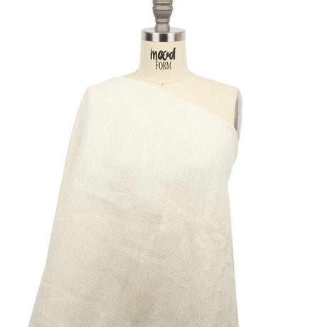 Ivory Herringbone Heavy Cotton Woven