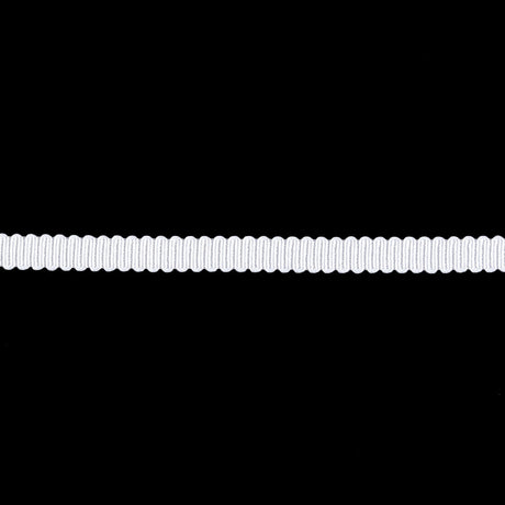 Matte White Recycled Polyester Petersham Grosgrain Ribbon - 4mm