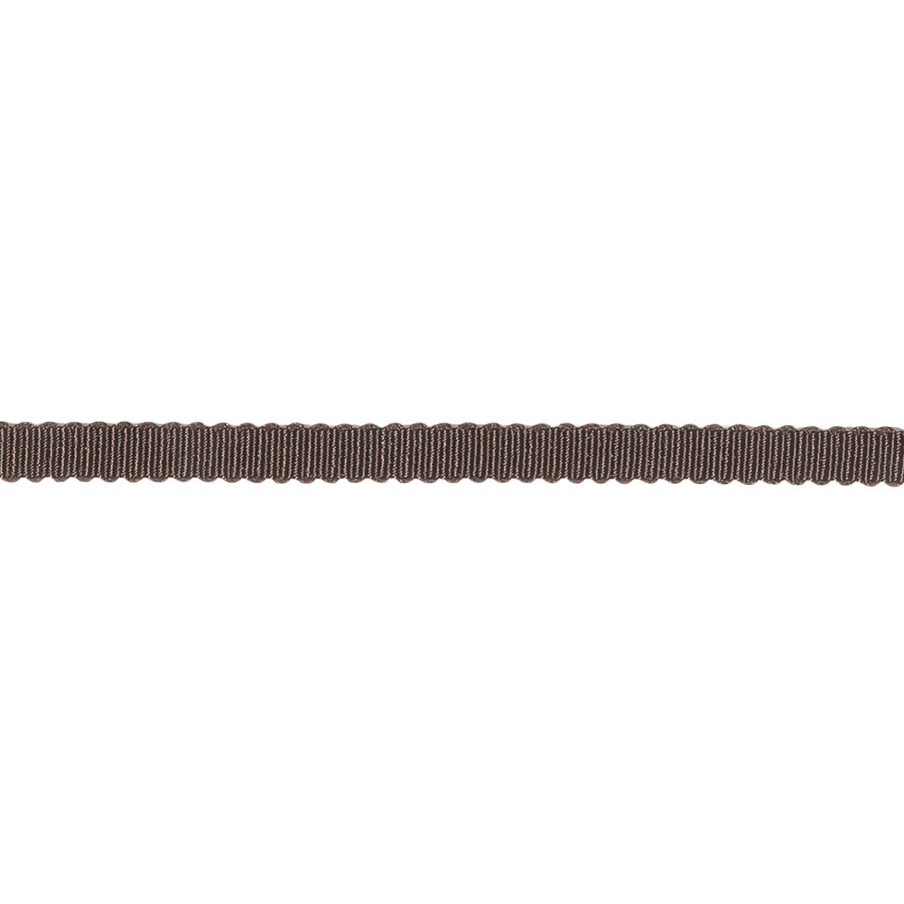 Dark Brown Recycled Polyester Petersham Grosgrain Ribbon - 4mm