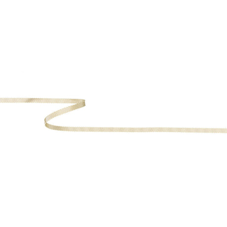 Almond Milk Recycled Polyester Petersham Grosgrain Ribbon - 4mm