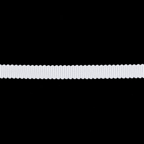 Matte White Recycled Polyester Petersham Grosgrain Ribbon - 6mm