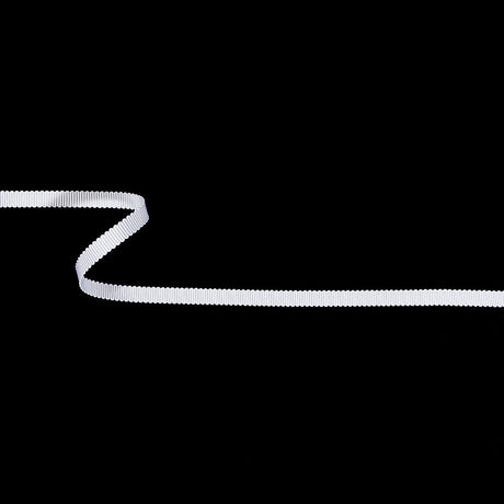 Matte White Recycled Polyester Petersham Grosgrain Ribbon - 6mm