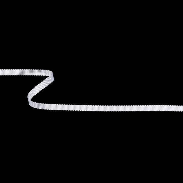 Matte White Recycled Polyester Petersham Grosgrain Ribbon - 6mm