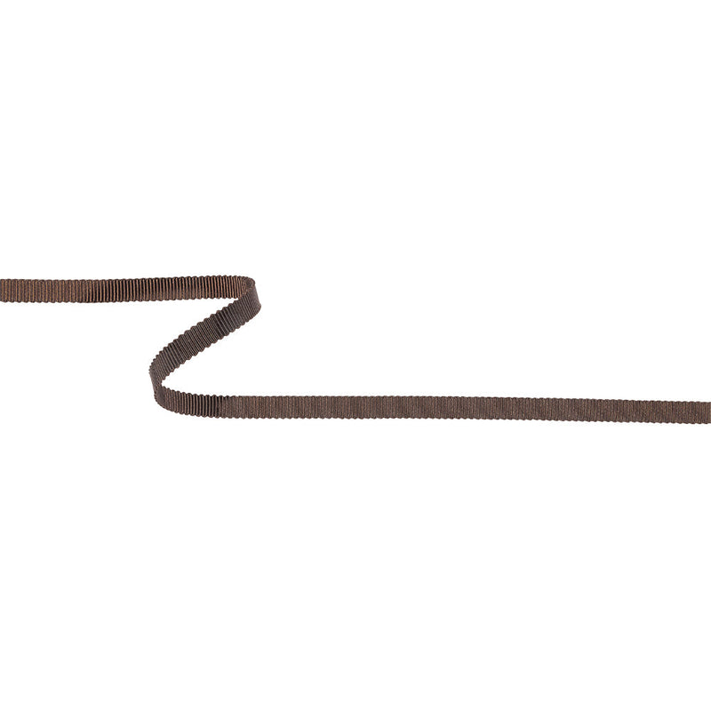 Dark Brown Recycled Polyester Petersham Grosgrain Ribbon - 6mm