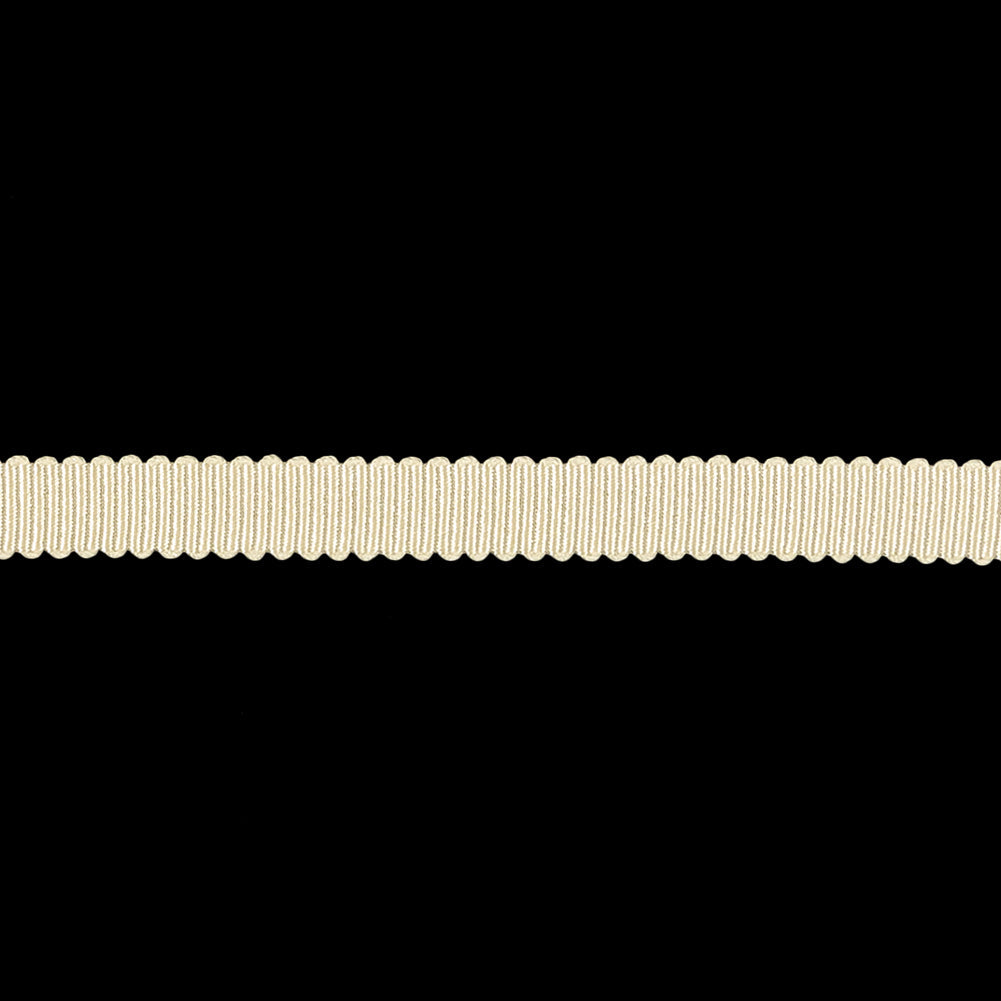 Almond Milk Recycled Polyester Petersham Grosgrain Ribbon - 6mm