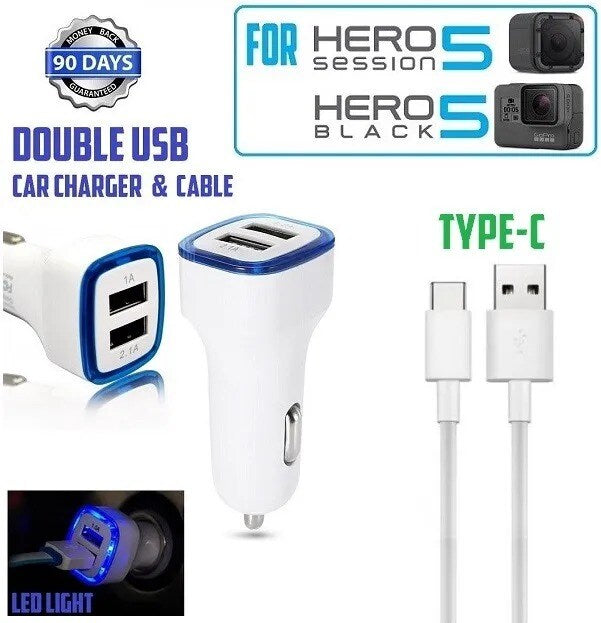 2U car Charger | Max Output 2.1A (2 USB) | HyperJuice Car Charger | MINA® - White