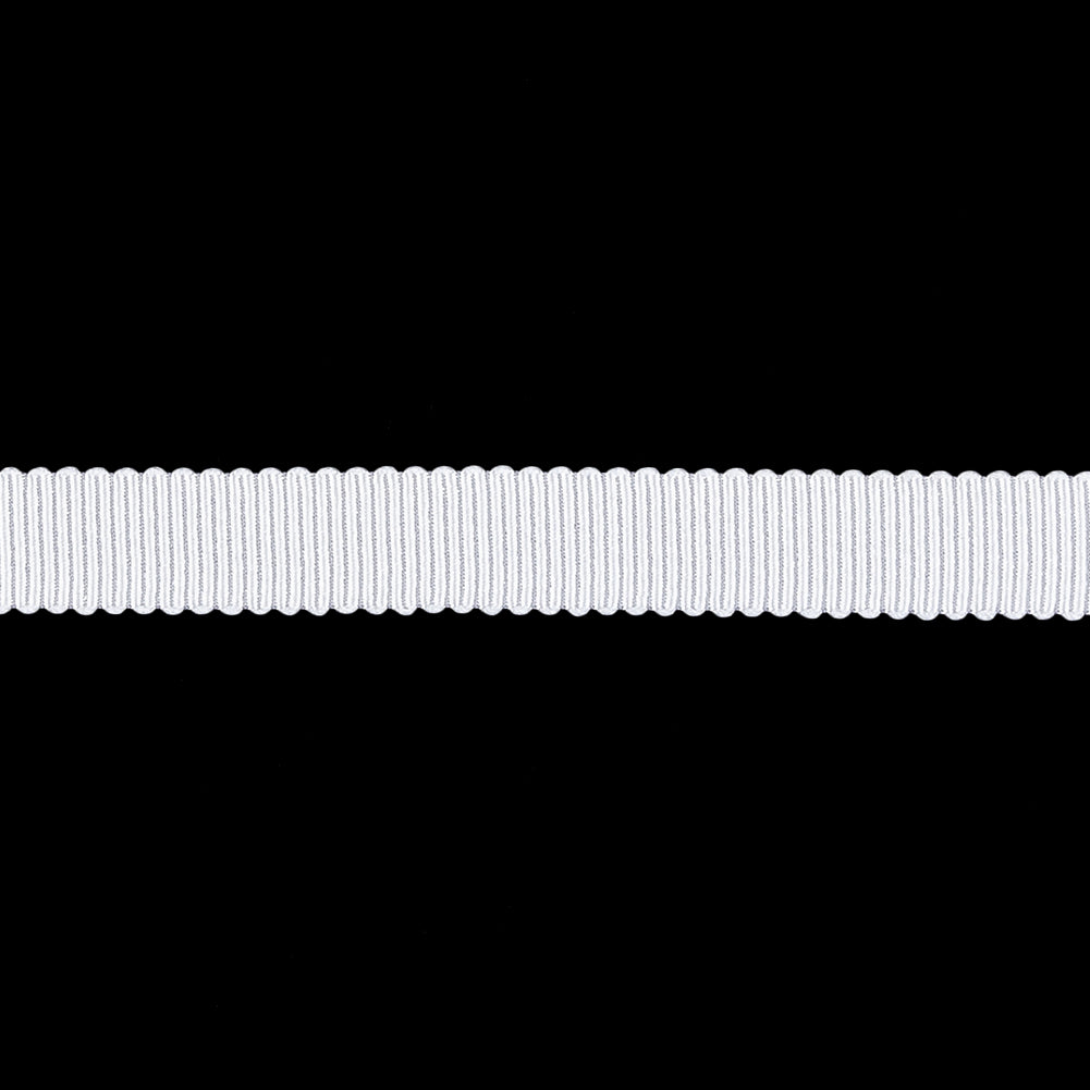 Matte White Recycled Polyester Petersham Grosgrain Ribbon - 9mm