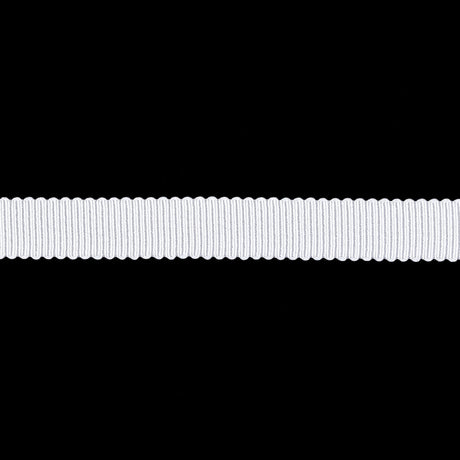 Matte White Recycled Polyester Petersham Grosgrain Ribbon - 9mm