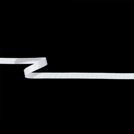 Matte White Recycled Polyester Petersham Grosgrain Ribbon - 9mm