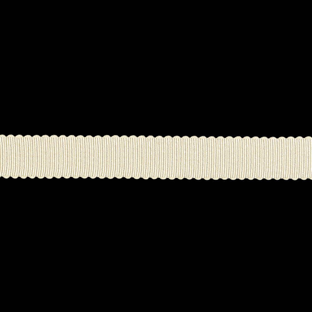 Almond Milk Recycled Polyester Petersham Grosgrain Ribbon - 9mm