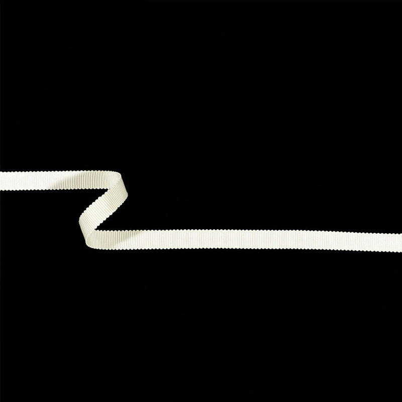 Cannoli Cream Recycled Polyester Petersham Grosgrain Ribbon - 9mm