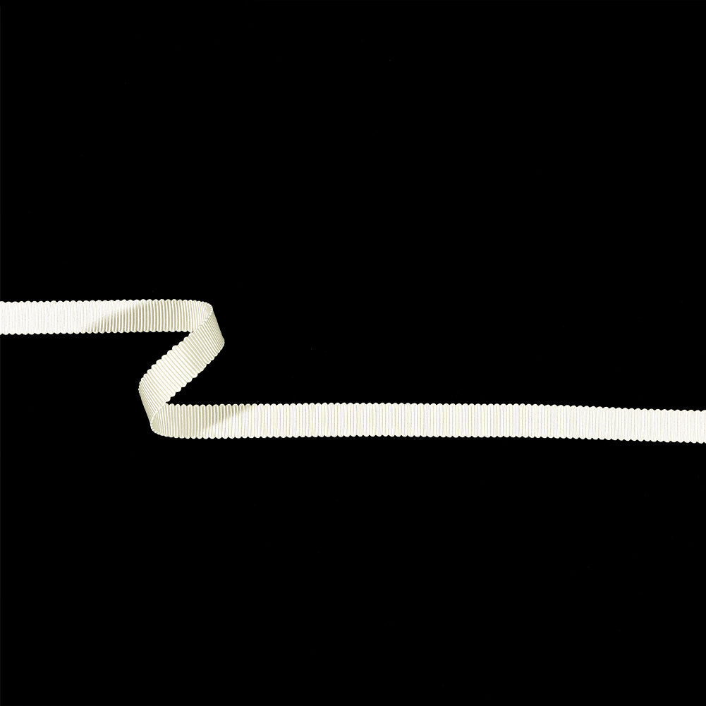 Cannoli Cream Recycled Polyester Petersham Grosgrain Ribbon - 9mm