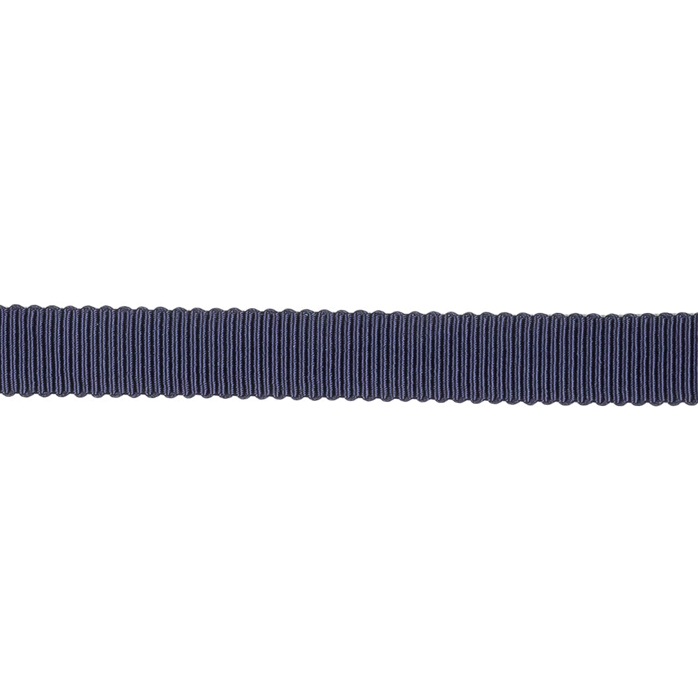 Dark Navy Recycled Polyester Petersham Grosgrain Ribbon - 9mm