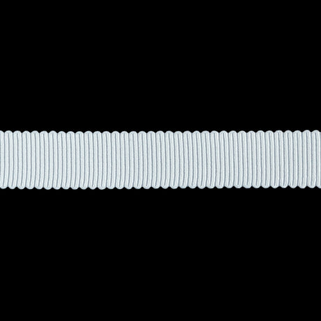 Matte White Recycled Polyester Petersham Grosgrain Ribbon - 12mm