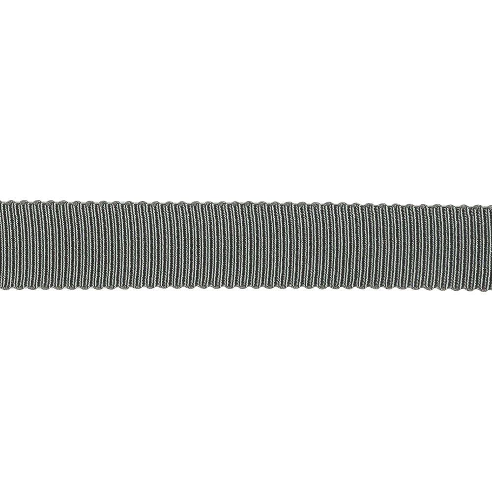 Forged Iron Recycled Polyester Petersham Grosgrain Ribbon - 12mm