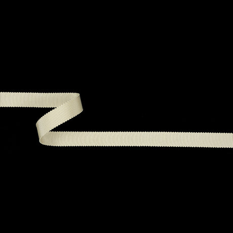 Almond Milk Recycled Polyester Petersham Grosgrain Ribbon - 12mm