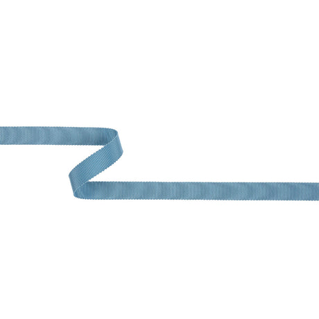 Dusty Blue Recycled Polyester Petersham Grosgrain Ribbon - 12mm