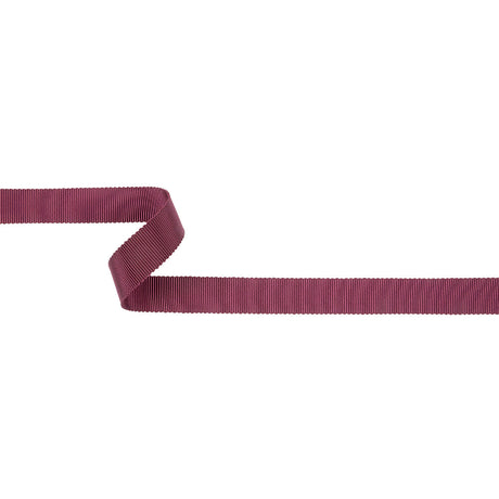 Dark Raspberry Recycled Polyester Petersham Grosgrain Ribbon - 15mm