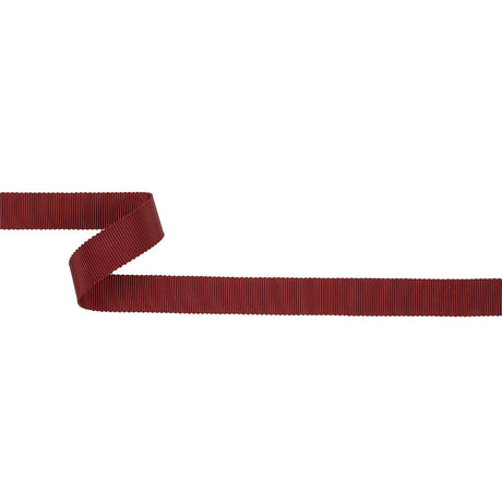 Burgundy Recycled Polyester Petersham Grosgrain Ribbon - 15mm