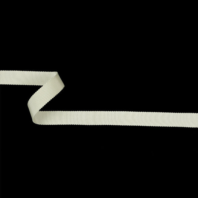 Cannoli Cream Recycled Polyester Petersham Grosgrain Ribbon - 15mm
