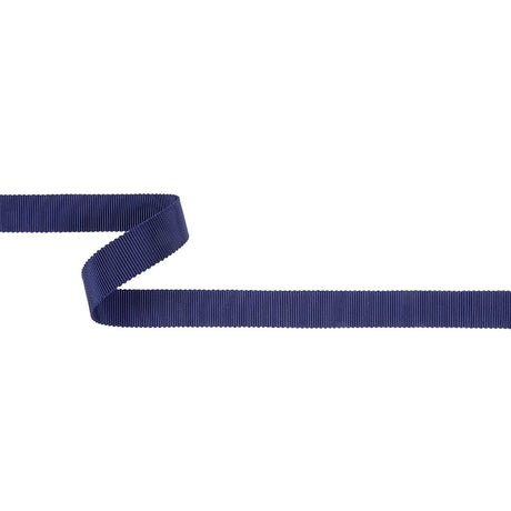 Navy Recycled Polyester Petersham Grosgrain Ribbon - 15mm