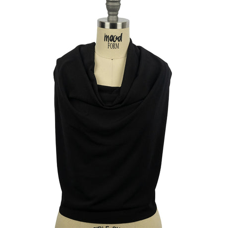 Stretch Polyester Crepe Knit - Black - Arabesque Collection