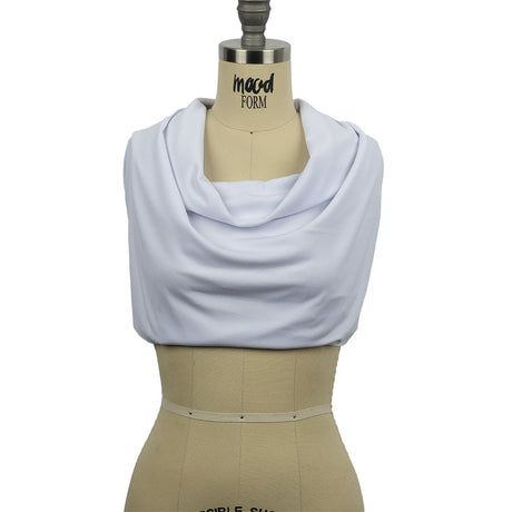 Stretch Polyester Crepe Knit - White - Arabesque Collection