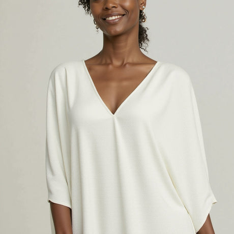 Stretch Polyester Crepe Knit - Cloud Dancer - Arabesque Collection