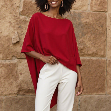 Stretch Polyester Crepe Knit - Tango Red - Arabesque Collection