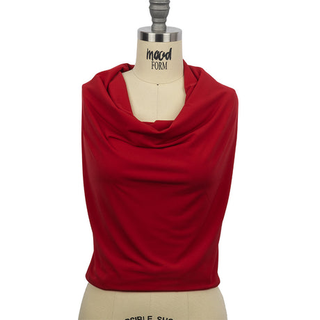 Stretch Polyester ITY Jersey - Tango Red - Isadora Collection