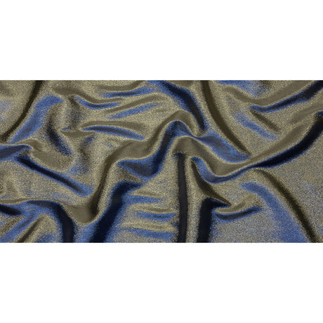 Metallic Polyester Lame - Royal Blue and Black - Glimmer Collection