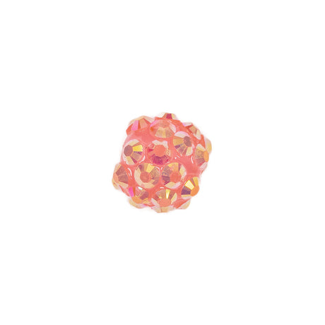 Pink AB Rhinestone and Resin Faceted 12mm Beads - 10pc