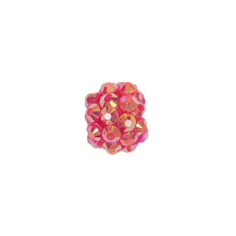 Fuchsia AB Rhinestone and Resin Faceted 12mm Beads - 10pc