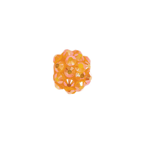 Orange AB Rhinestone and Resin Faceted 12mm Beads - 10pc