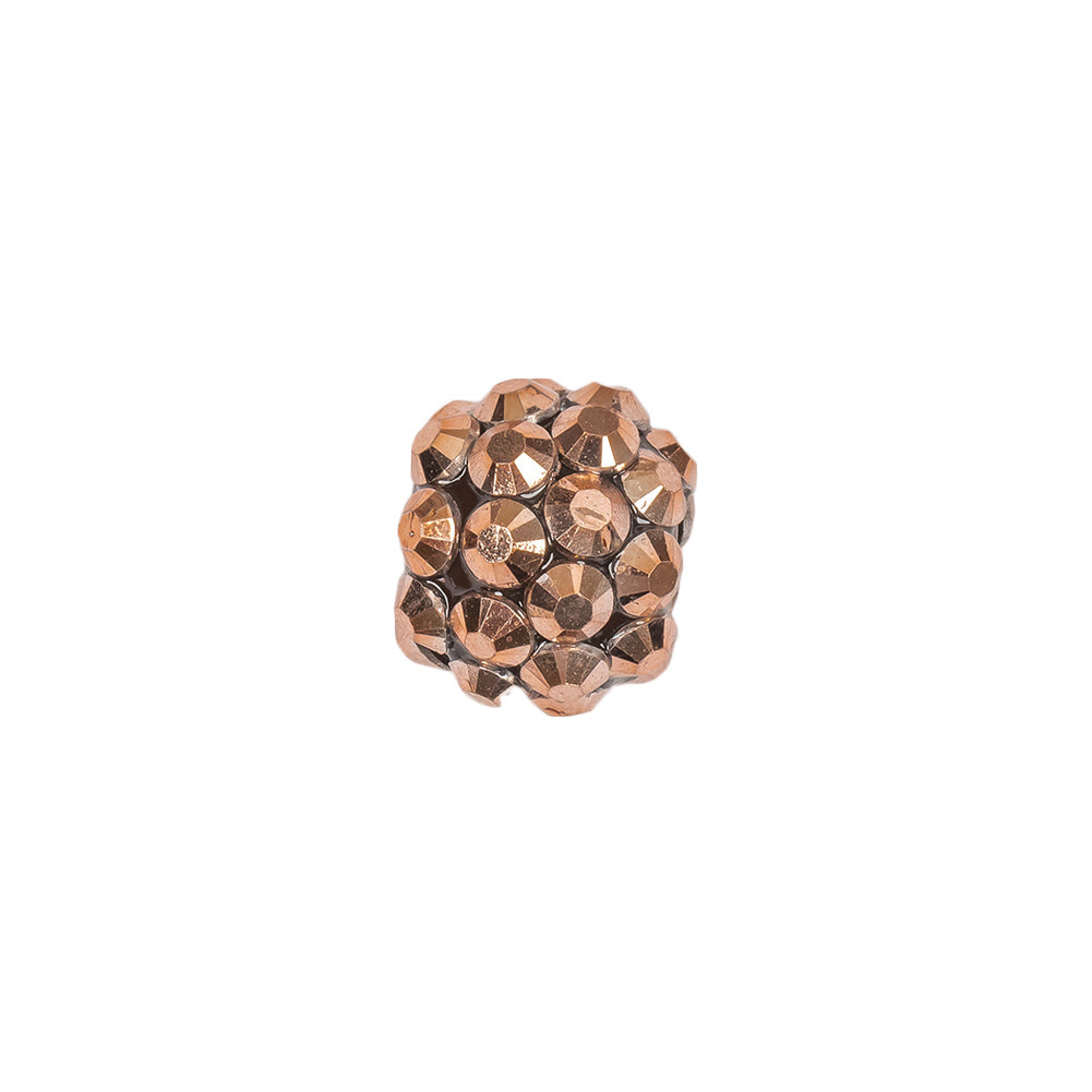 Copper Rhinestone and Resin Faceted 12mm Beads - 10pc