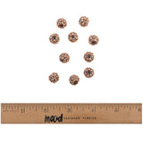 Copper Rhinestone and Resin Faceted 12mm Beads - 10pc