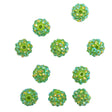 Green AB Rhinestone and Resin Faceted 12mm Beads - 10pc