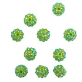 Green AB Rhinestone and Resin Faceted 12mm Beads - 10pc