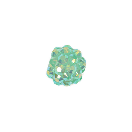 Aqua AB Rhinestone and Resin Faceted 12mm Beads - 10pc