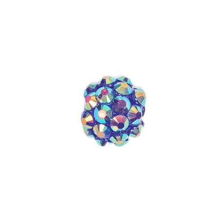 Blue AB Rhinestone and Resin Faceted 12mm Beads - 10pc